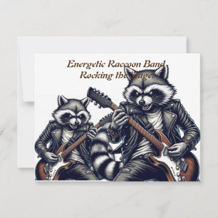 Energetisk rackoon Band: Rakar scenen! Julkort