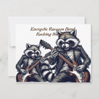 Energetisk rackoon Band: Rakar scenen! Julkort