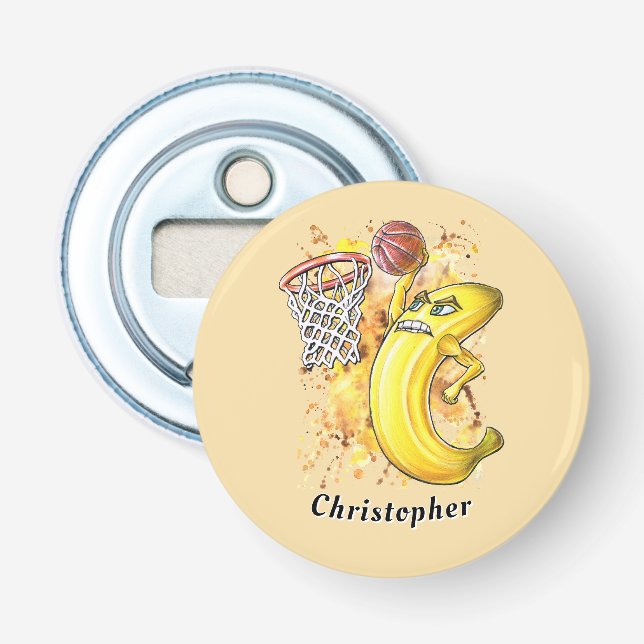 Energetiskt banankraftverk i Slam dunk Flasköppnare (Framsidan)