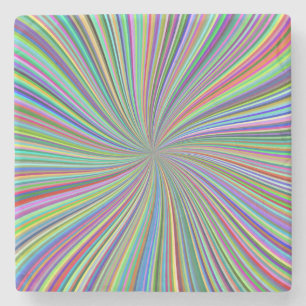 Energetiskt färgstarkt ribbon Sunburst Stenunderlägg