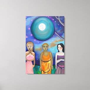 Energi i Måne Celestial Artwork Canvastryck