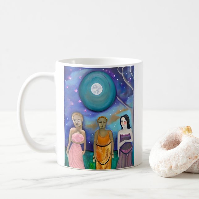 Energi i Måne | Celestial Artwork Kaffemugg (Med munk)