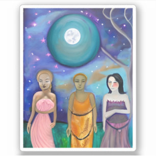 Energi i Måne Celestial Artwork Klistermärken