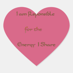 Energi inom: Energifrågor Hjärtformat Klistermärke