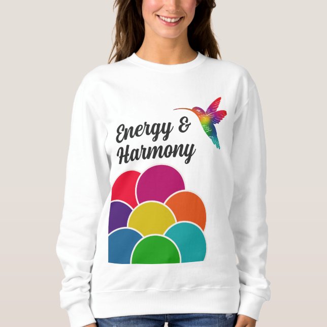 Energi och harmoni, färgstarka vibrant Hummingbird T Shirt (Framsida)
