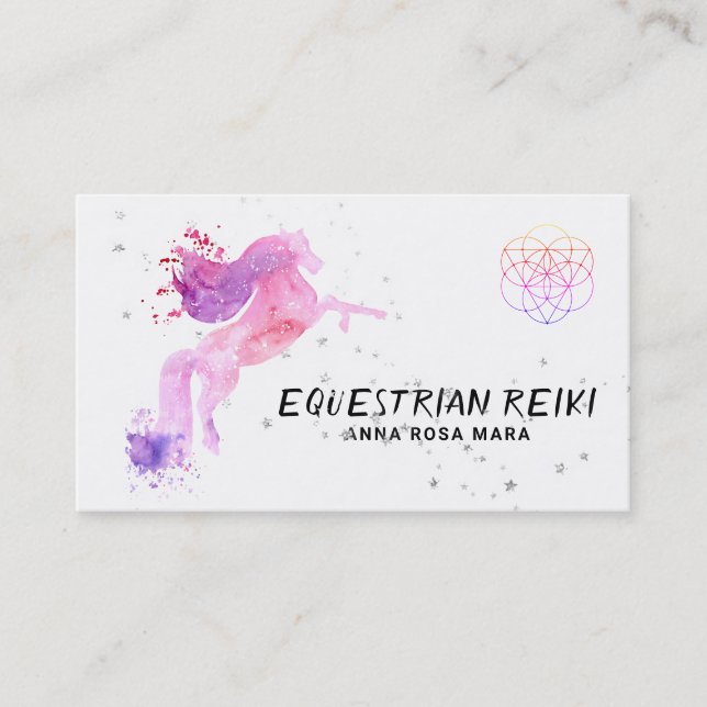 *~*energi som läker den rid- hästen Reiki Visitkort (Framsida)