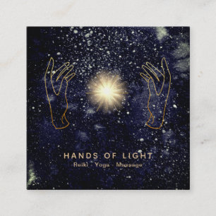 *~*energi som lätt läker händerboll av den Reiki Fyrkantigt Visitkort