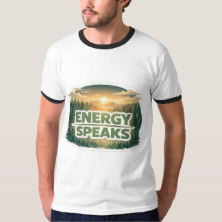 Energi Talar Skog Solnedgång Typografi T Shirt
