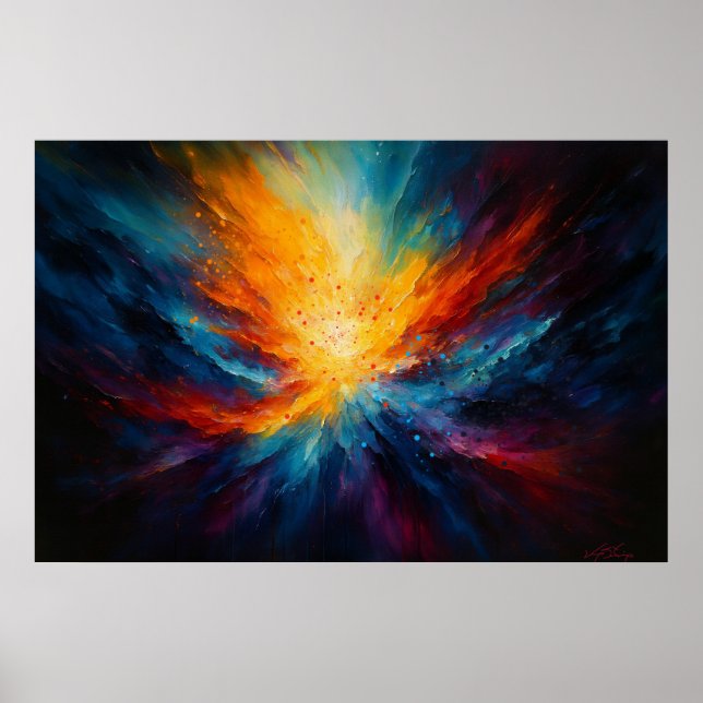Energi Utgiven Abstrakt Kosmisk Konst Poster (Framsidan)