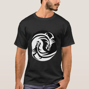 Energibalans för Yin Yang Dragon Chaos Order Sign T Shirt