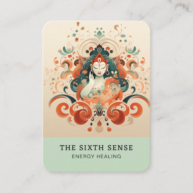 Energie Heiler Reiki Andlig Affärskort Visitkort (Framsida)