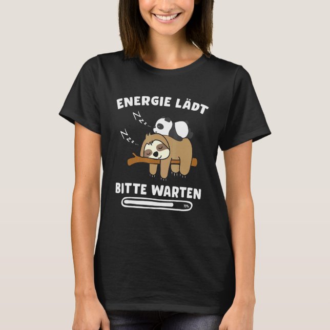 Energie Laden Sloth Panda Bear Chiller T Shirt (Framsida)