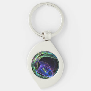 EnergiFractal Swirl Silverfärgad Nyckelring