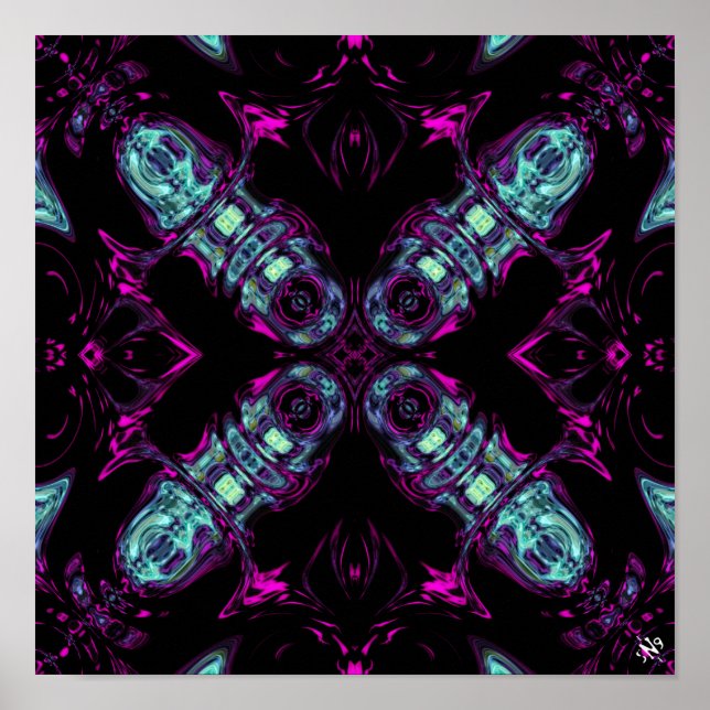 Energigenerator (färgad abstrakt mönster) v1 poster (Framsidan)