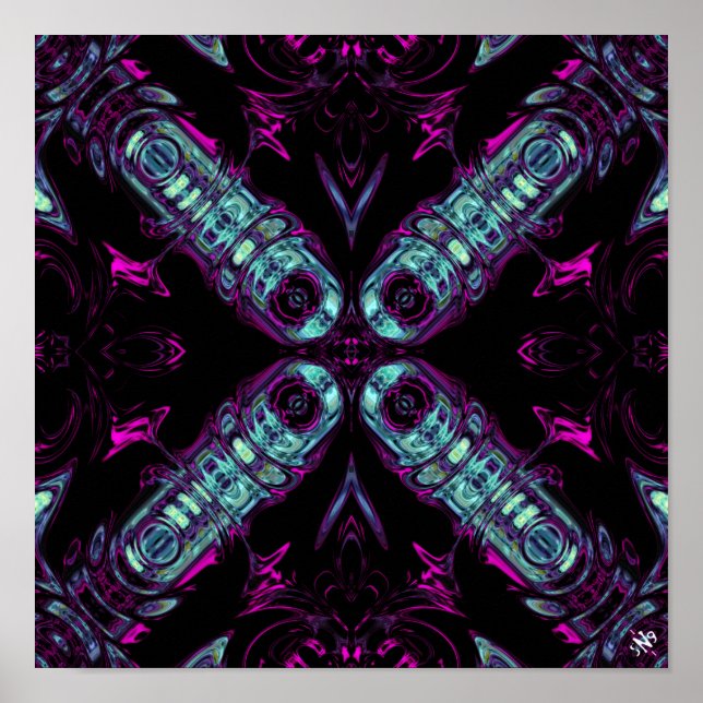 Energigenerator (färglös abstrakt mönster) v2 poster (Framsidan)