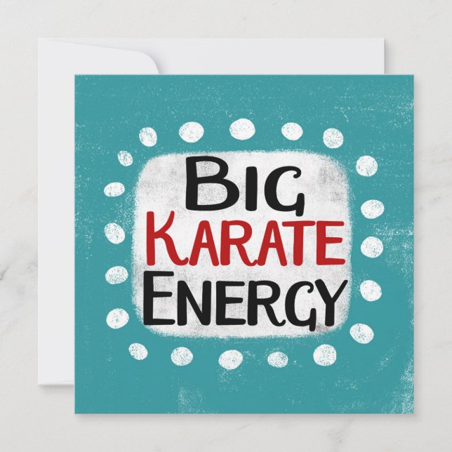 Energihälsningskort för stora Karate Kort (Framsida)