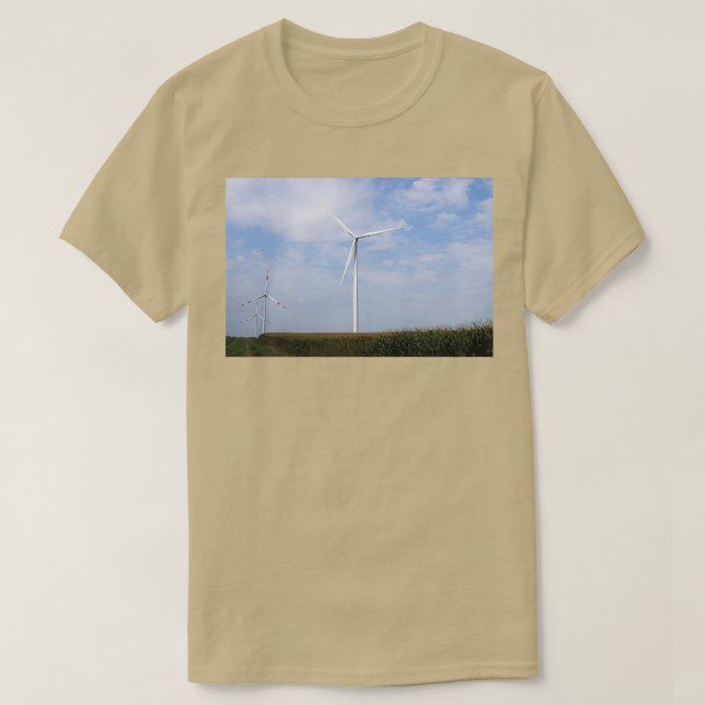 Energiindustri för grönt av vind-turbiner t shirt (Design framsida)