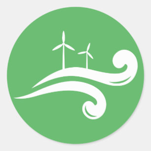 Energiklistermärken för vind av alternativa grö runt klistermärke