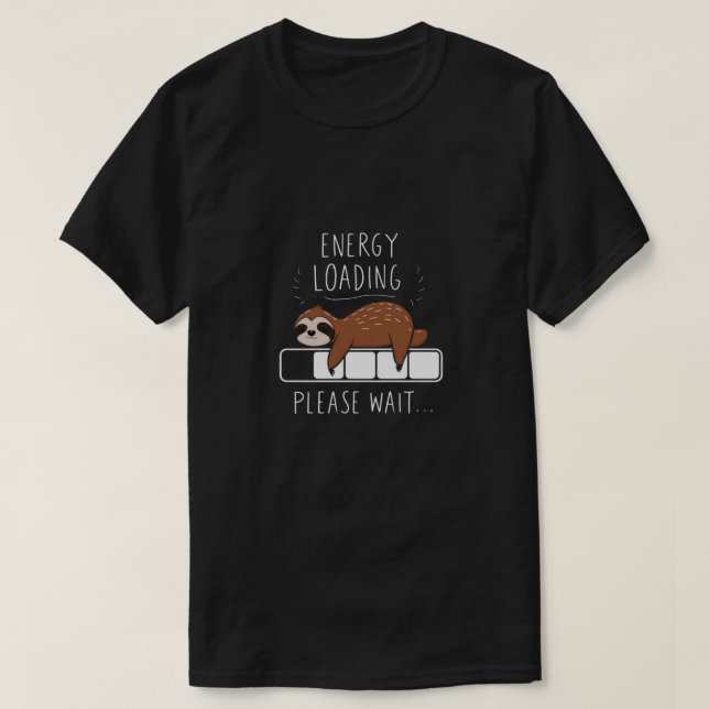 Energiladdning, vänta! t shirt (Design framsida)