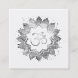 *~* Energiläkande Lotus Mandala om Aum-symbol Fyrkantigt Visitkort