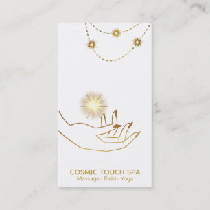 *~* Energiläkning Guld Cosmic Stars Händer Visitkort