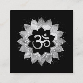 *~* Energiläkning Lotus Mandala Aum om symbol Fyrkantigt Visitkort