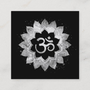 *~* Energiläkning Lotus Mandala Aum om symbol Fyrkantigt Visitkort