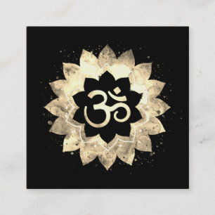 *~* Energiläkning Mandala Lotus Aum om symbol Fyrkantigt Visitkort