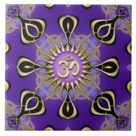 EnergiLila Guld om Geometry Mandala Kakelplatta