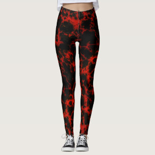 Energiröda och svarta glödlampor leggings