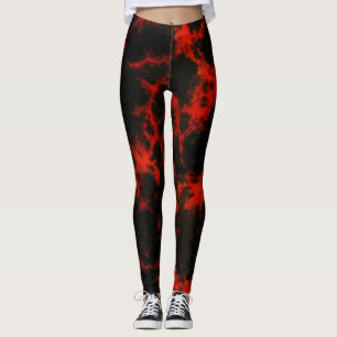 Energiröda och svarta glödlampor leggings