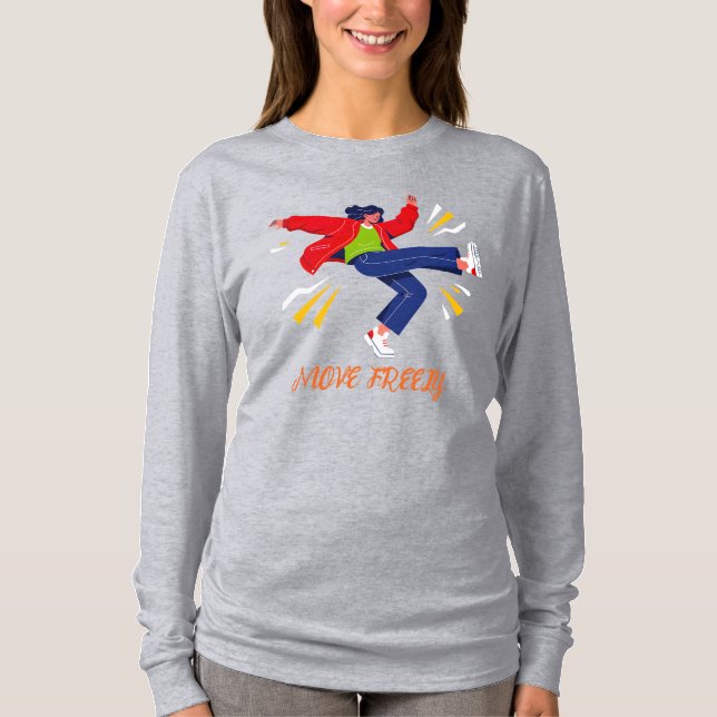 Energisk dansrörelse ungdomsgrafik t shirt (Framsida)