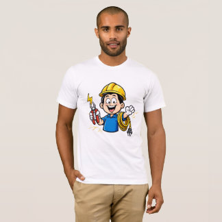 Energisk elektriker maskot blixtserie konst t shirt