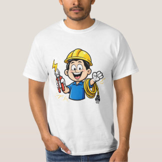 Energisk elektriker maskot blixtserie konst t shirt