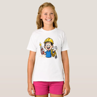 Energisk elektriker maskot blixtserie konst t shirt