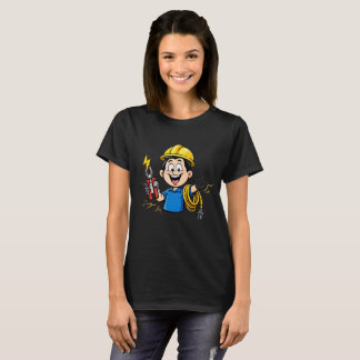 Energisk elektriker maskot blixtserie konst t shirt