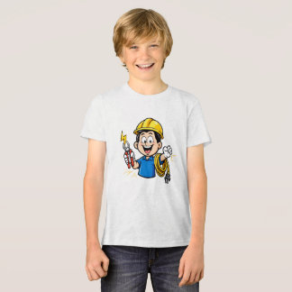 Energisk elektriker maskot blixtserie konst t shirt