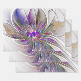 Energisk, Färgrik Abstrakt Fraktal Konst Blomma