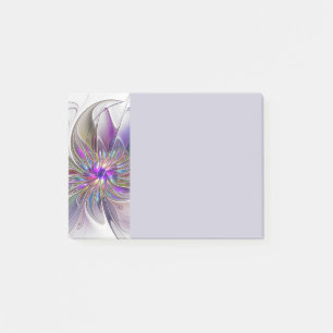 Energisk, Färgrik Abstrakt Fraktal Konst Blomma Post-it Block