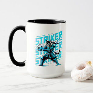 Energisk fotbollskatt kaffemugg
