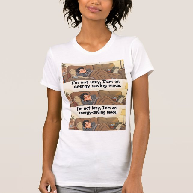 Energisparläge” Damtröja – Mysig & Söt T Shirt (Framsida)
