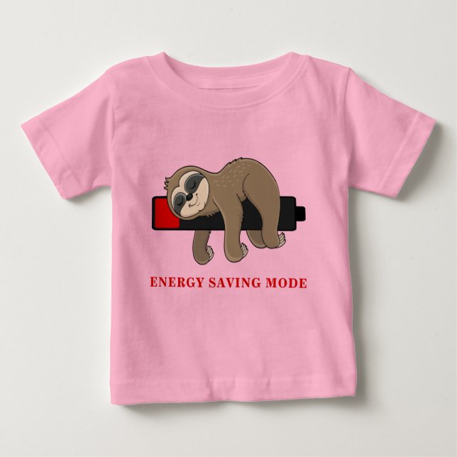 Energisparläge | Funny Sloth-mall T Shirt (Framsida)