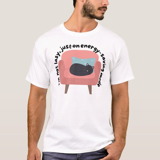 Energisparläge Kattdesign - Mysig & Relaterbar A T Shirt (Framsida)