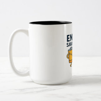 Energisparläge På- Rolig Batteri Lat T-shirt Två-Tonad Mugg