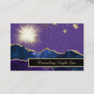 *~* Energy Boll of Light Lila Guld Agate Visitkort