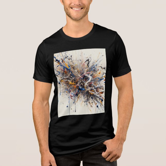 Energy Burst-Abstrakten Tee - Konstnärsfärg Stänk (Framsida)