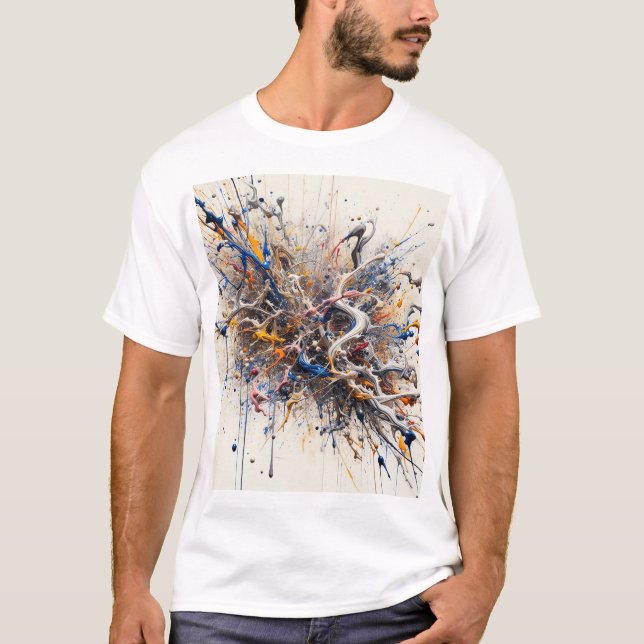 Energy Burst-Abstrakten Tee - Konstnärsfärg Stänk (Framsida)
