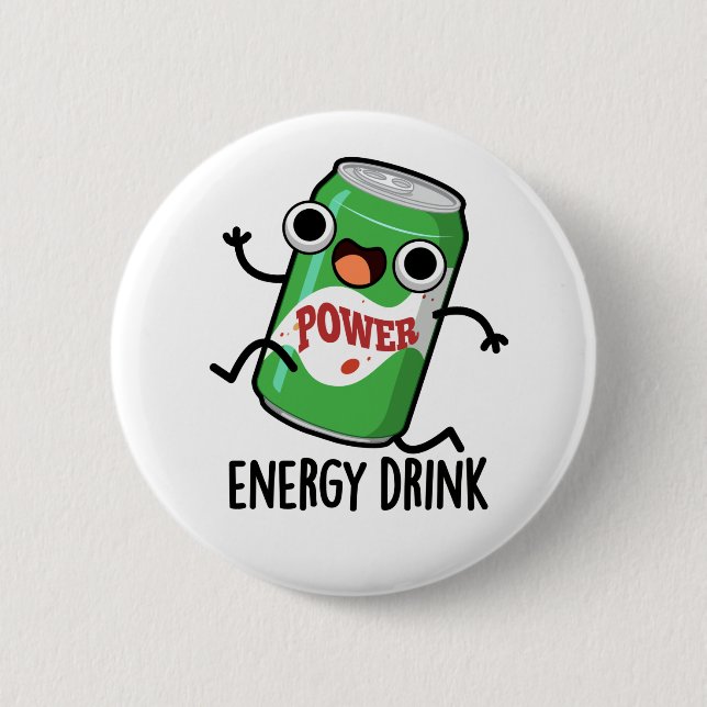Energy Drink Funny Energetic Drink Pun Knapp (Framsida)