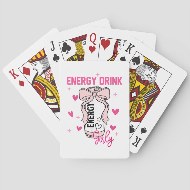 Energy Drink Girly Funy Drinking Älskare Design Casinokort (Baksidan)
