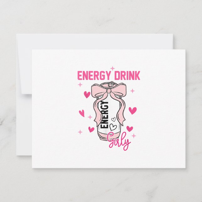 Energy Drink Girly Funy Drinking Älskare Design OSA Kort (Framsida)